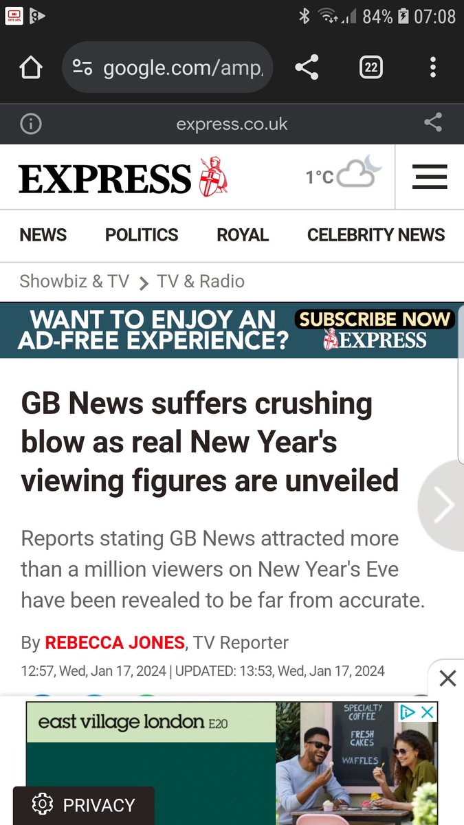 GBNews claimed 1m viewers during NYE. This has now been revised down to 30k. It appears that @GBNEWS is not just loss making, but also deeply dishonest. Even the Express admits it.