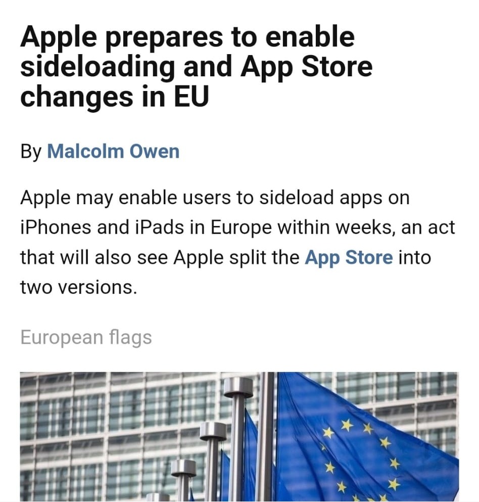 Apple may allow sideloading and other app stores on its mobiles in the EU to comply with the DMA. 

Regulators all over the world will surely be watching this development. At <a href="/tqh_policy/">The Quantum Hub</a> we had done a study earlier with <a href="/adif_India/">ADIF</a> that looked at gatekeeping in the mobile OS
