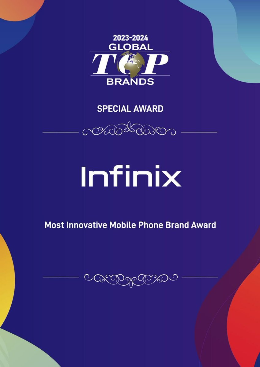 InfinixKenya's tweet photo. Starting the year with a bang!!! We've scooped the "Most Innovative Mobile Phone Brand" at the 2023-2024 Global Top Brands Awards during the Consumer Electronics Show 2024 (CES).
#Infinix #CES2024📷 #ShowStoppersCES2024 #EColorShift #WhereTomorrowElectrifiesToday https://t.co/Bfc23O7lCr