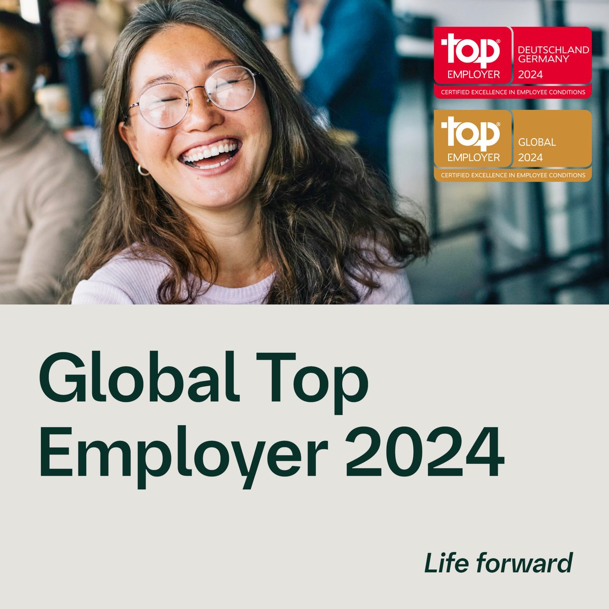 #PRESSE: Zum vierten Mal in Folge wurden wir als Global #TopEmployers2024 ausgezeichnet. Dabei wurde unsere Mitarbeiterentwicklung dank virtueller Lernplattform & KI-Unterstützung hervorgehoben. Mehr über unsere Auszeichnung 👉bit.ly/3HoKVTH