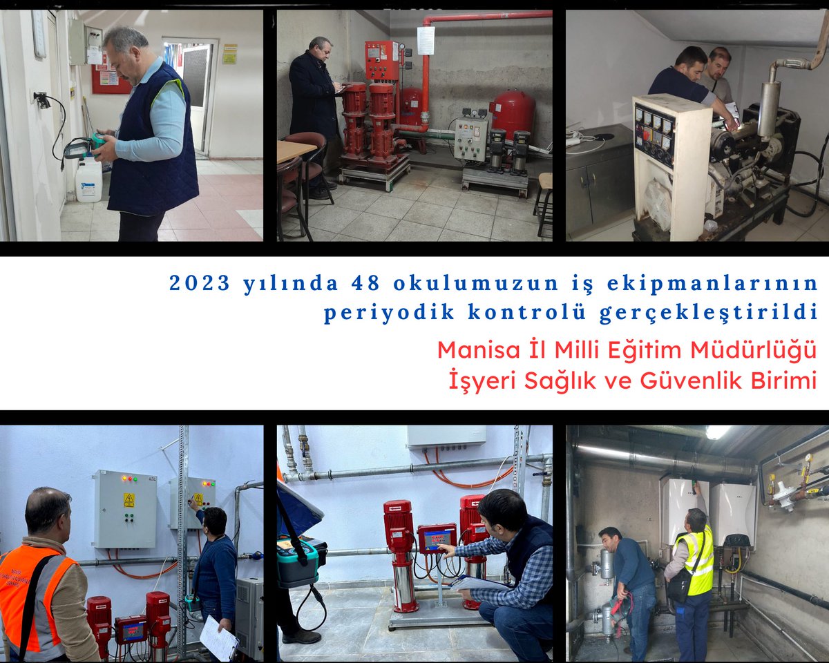 manisailmem_isg's tweet photo. 📌2023 BİZİM İÇİN NASIL GEÇTİ?📌
📌 2023 yılında 48 okulumuzun iş ekipmanlarının periyodik kontrolü gerçekleştirildi.
.
.
@tcmeb @Yusuf_Tekin @meb_dhgm @omurfatih @mebisgb @ozkan_meb @il_mem_45 @m_ugurelli @olmez454110 https://t.co/V0lduF1eRE