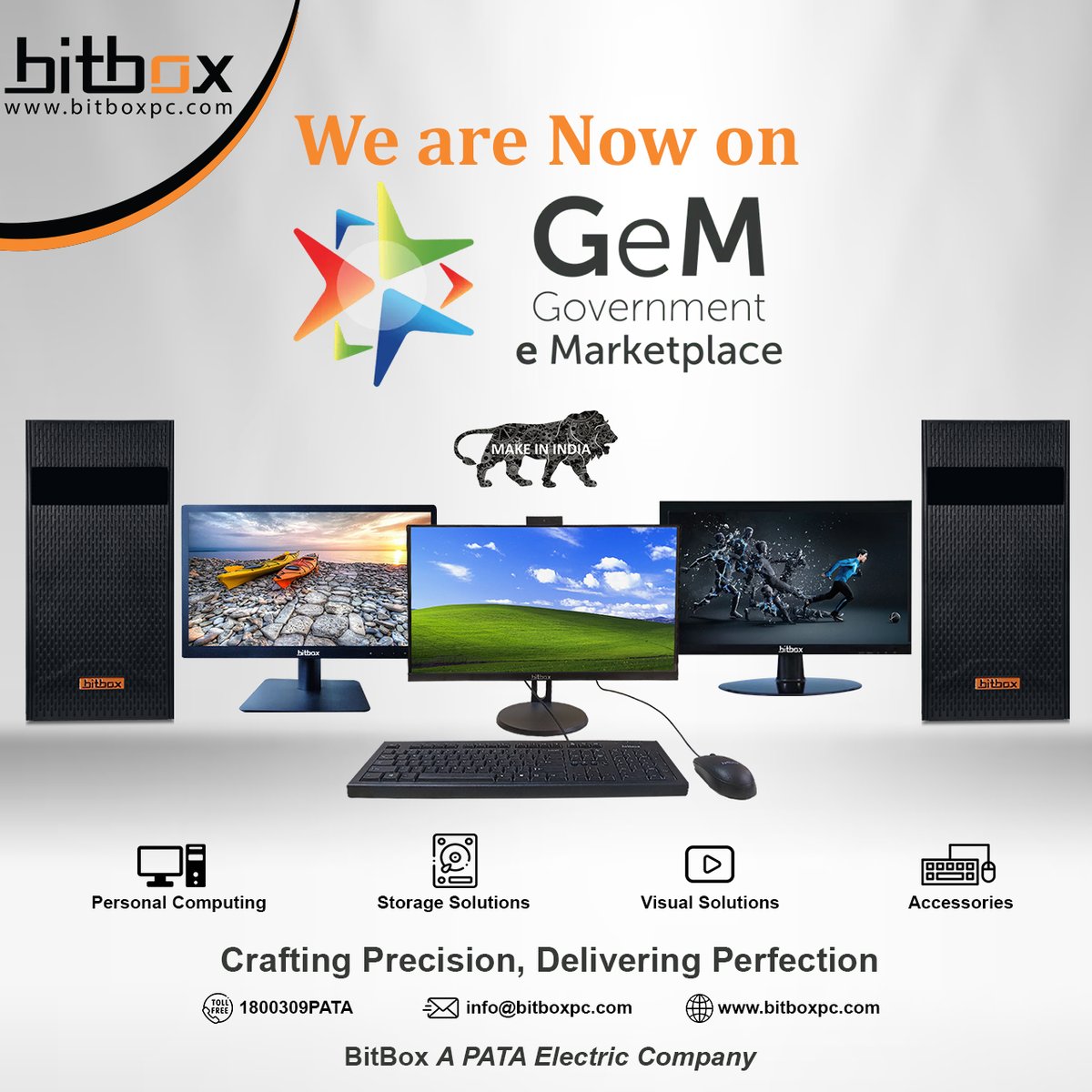 bitbox_pc's tweet image. We are now on GeM !
Crafting Precision, Delivering Perfection.
BitBox is proud to announce our presence on #GeM (Government e-Marketplace)!
Learn more: bitboxpc.com
.
.
.
#BitBox #PersonalComputing #PC #Technology #AIO #Monitor #SSD #NVMe #Storage #PATAelectric