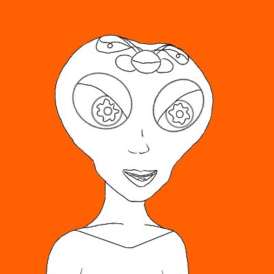 Color your own alien PFP! 

Just save the image, open it in any editing software, and go ham!

Post your results, if so inclined. #ff6000