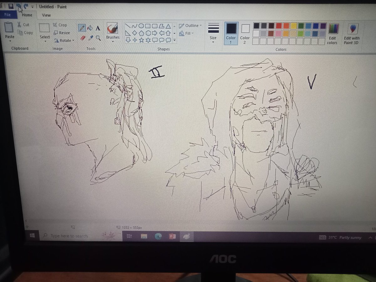 Antlerdear's tweet photo. II and Vessel on the school computer using MSPaintand a  mouse💀

#sleeptoken #sleeptokenart https://t.co/lCsSiB331q