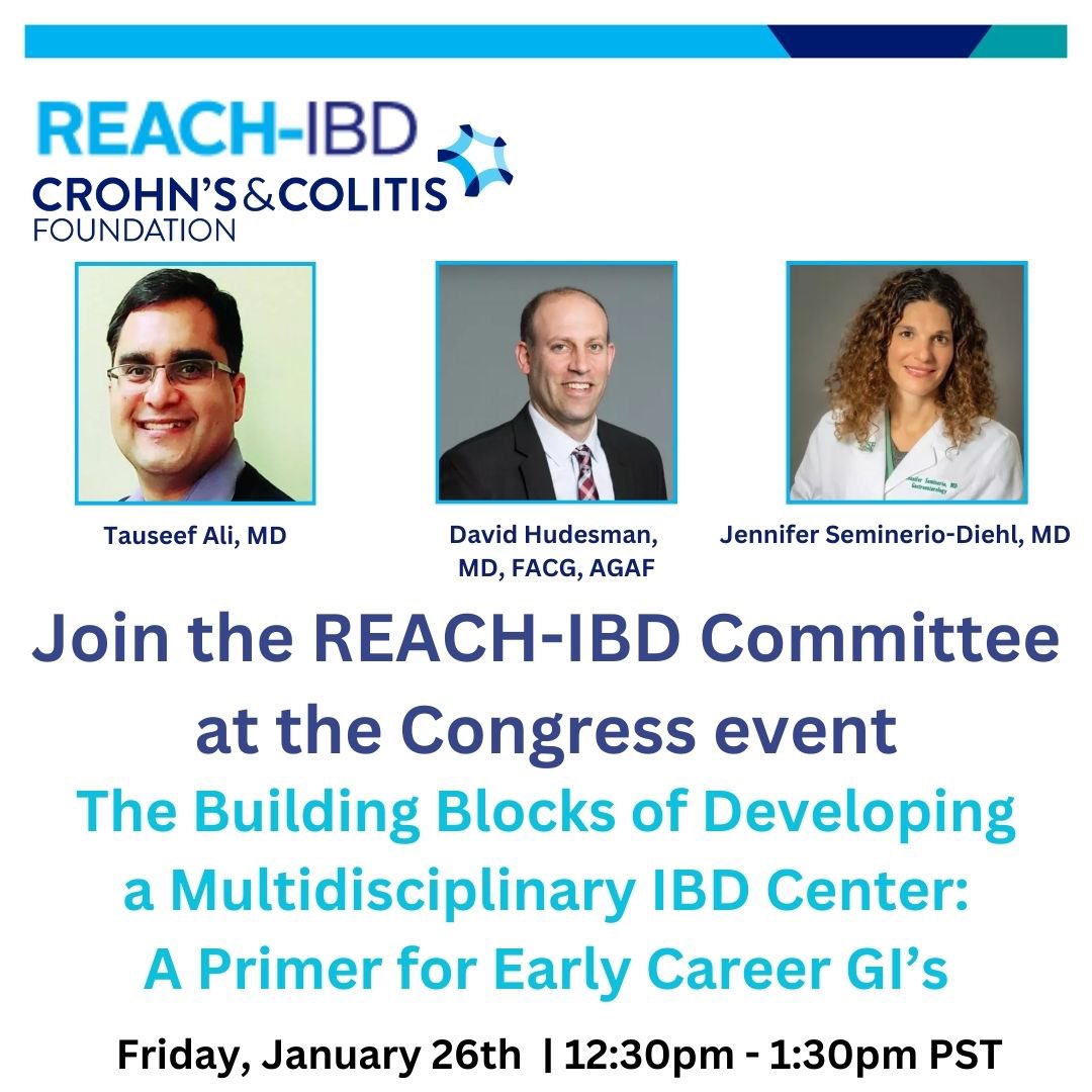🔥Early career GI/IBD (fellows/attendings):   Join #REACHIBD at #CCCongress24 for all you need to know about building multidisciplinary care but didn't know or want to ask! From biz dev to leadership, and much more... And did I mention 🍽️? Register: surveymonkey.com/r/REACH-IBD2024