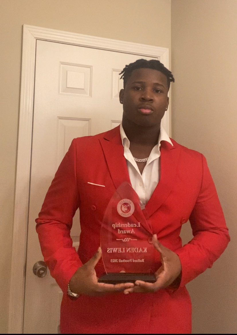 Kaden Lewis (@kadenl63) on Twitter photo Extremely honored to receive the Leadership Award at tonights banquet. Thank you <a href="/BallardFball/">Ballard Football #Team57</a> , what a ride it has been! 🤝🏾
Had the best coaches in the game, truly phenomenal at what they do!
<a href="/Coachmorton23/">Adrian Morton</a> <a href="/CoachBerryKYFB/">Coach Berry</a> <a href="/DFO_AJ/">Andrew Foster Jr.</a> <a href="/mkuehn83/">Coach Kuehn</a> <a href="/coachjackson3df/">Larry Jackson</a>
#NextChapter Extremely honored to receive the Leadership Award at tonights banquet. Thank you <a href="/BallardFball/">Ballard Football #Team57</a> , what a ride it has been! 🤝🏾
Had the best coaches in the game, truly phenomenal at what they do!
<a href="/Coachmorton23/">Adrian Morton</a> <a href="/CoachBerryKYFB/">Coach Berry</a> <a href="/DFO_AJ/">Andrew Foster Jr.</a> <a href="/mkuehn83/">Coach Kuehn</a> <a href="/coachjackson3df/">Larry Jackson</a>
#NextChapter