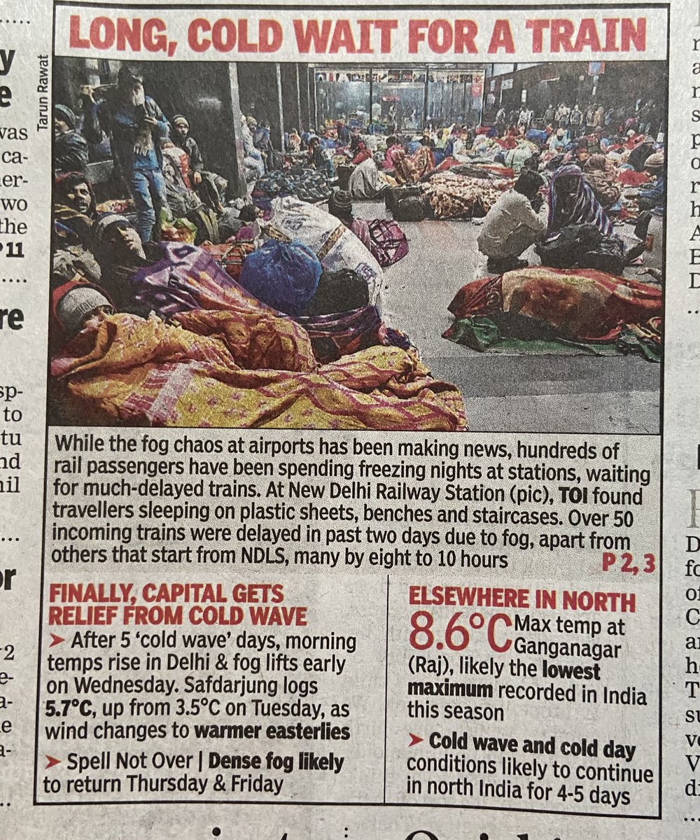 While chaos at airports makes news , have a look at what’s happening in train stations. Passengers face 8-10 hours delays and are forced to sleep on plastic sheets & staircases.