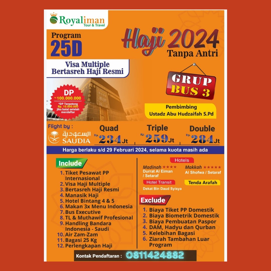 BERANGKAT HAJI TAHUN 2024 TANPA ANTRI, INSYAALLAH BISA. ALHAMDULILLAH KAMI SUDAH BUKA PENDAFTARAN BUS KE 3

HUBUNGI KAMI :
0811-424-882