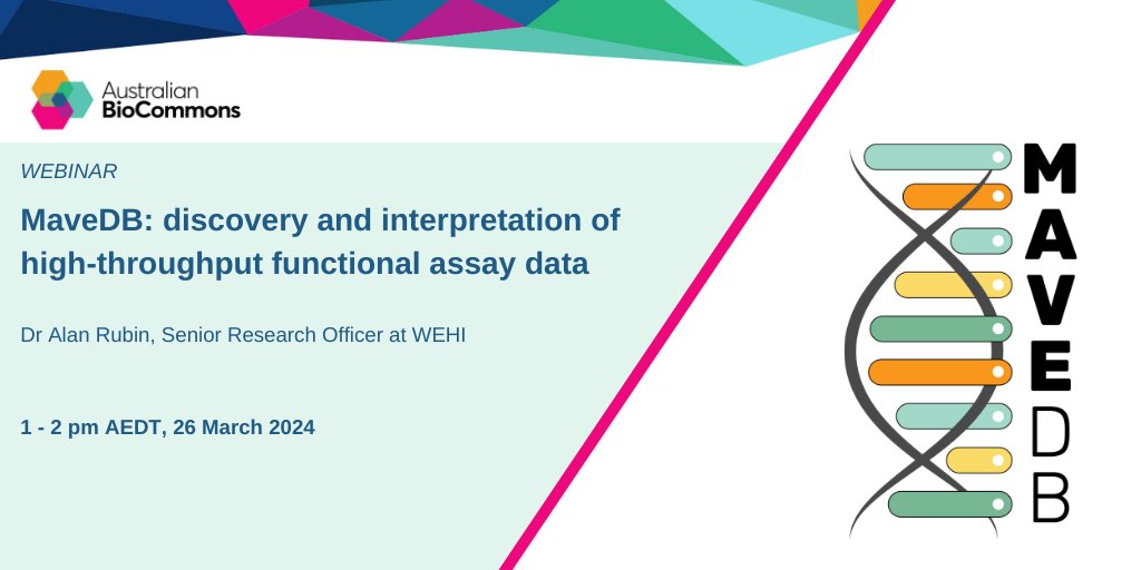 AusBiocommons's tweet photo. Do you measure single amino acid or nucleotide changes in genes or other functional elements? Interested in #varianteffects? Then join
@rubin_af and learn more about MaveDB: the ๐ database for discovery and reuse of these data types #bioinformatics https://t.co/VdHfw1ceUU https://t.co/oMuBYEjH0B