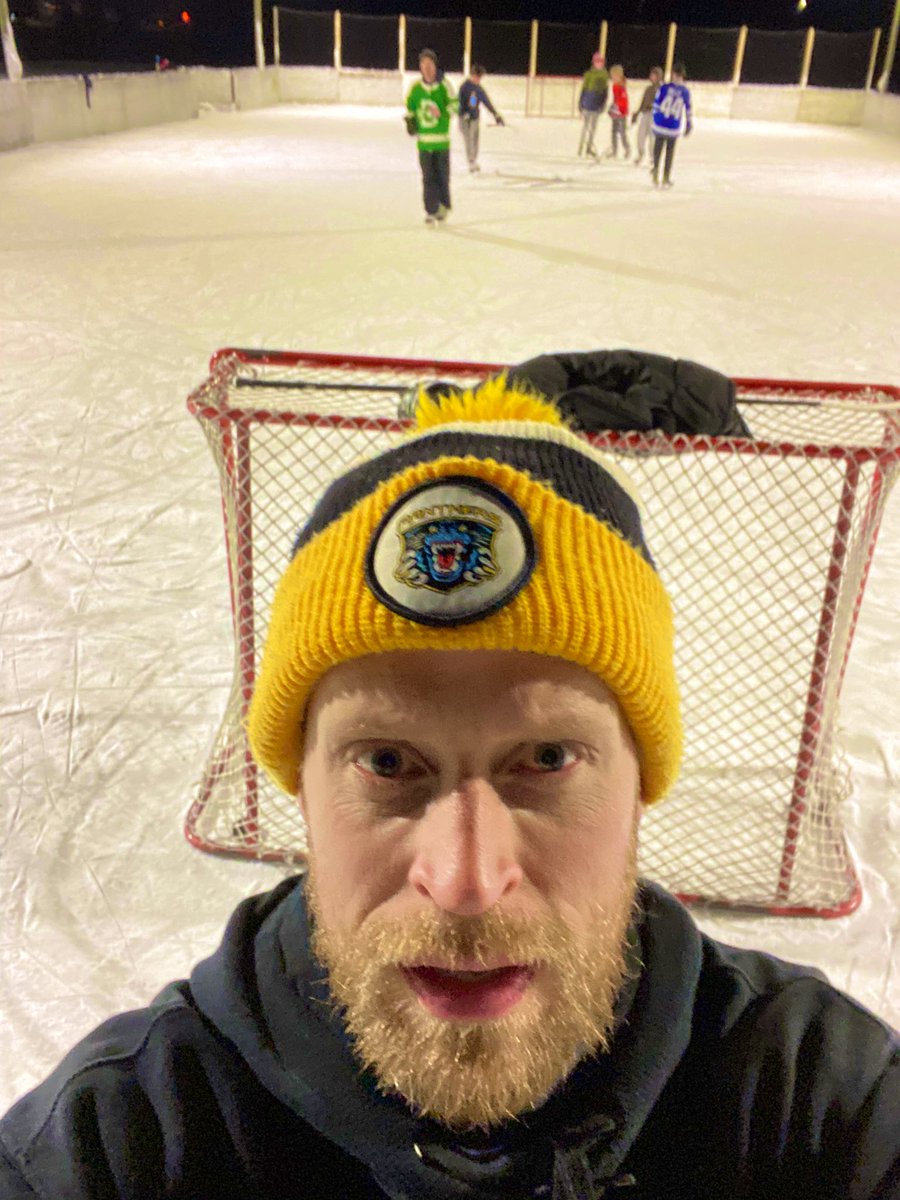 BenDearsley's tweet photo. Played Hockey on an outdoor rink tonight for the first time in my life. It was awesome!

I am aware I look decrepit, leave me alone it was -12 and I was shattered plus the little kids we played with were really good 😂 https://t.co/EySeArSGsB