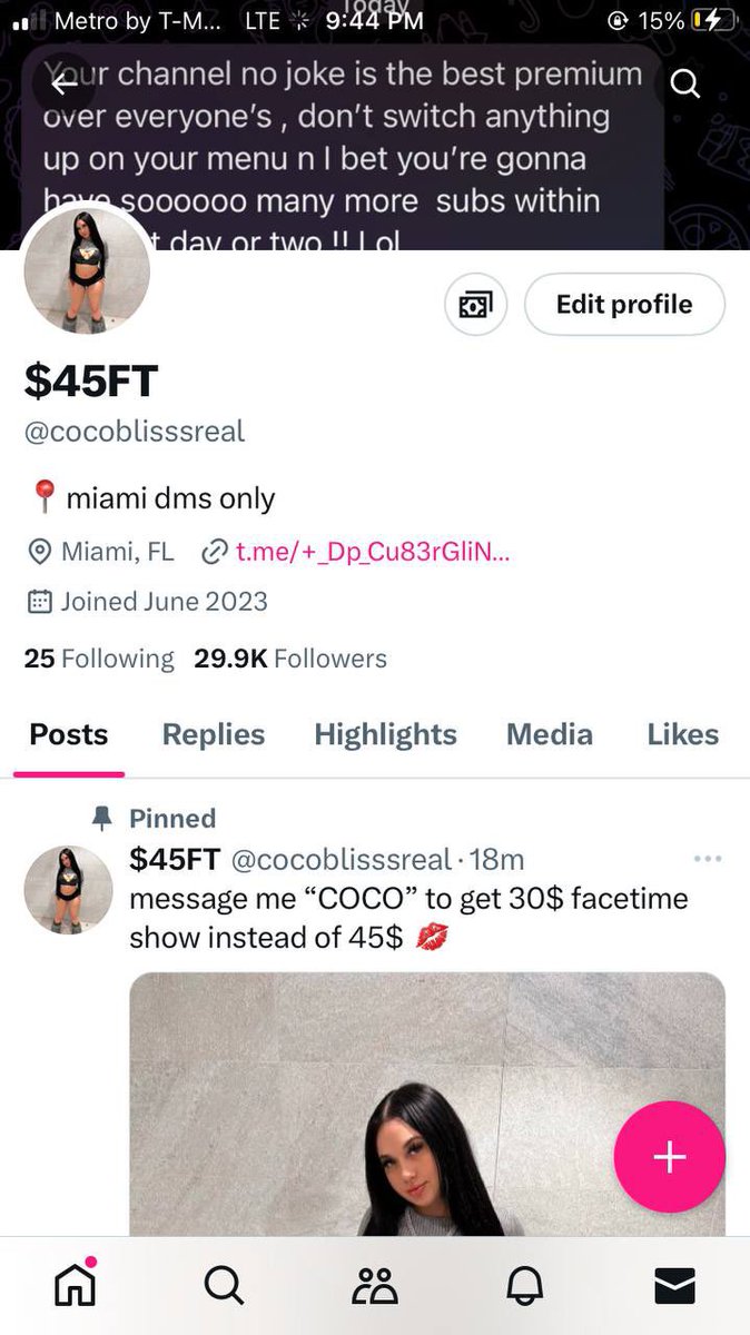 CoCoBlissReal's tweet photo. dm me for promo for my main account 

1 day pin 📌 20$
3 day pin 📌 35$

100 GG • 40$
500 GG • 65$
1k GG • 80$
2K GG 100$ https://t.co/BkFdiS1GzK
