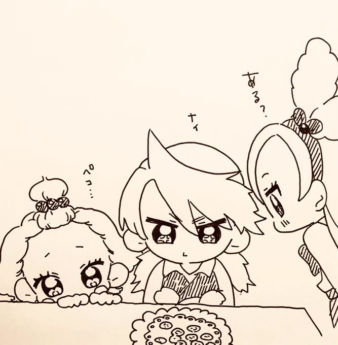 3つ買ったけどペコリンとキラピカの絵柄🍪は出なかったラクガキ 