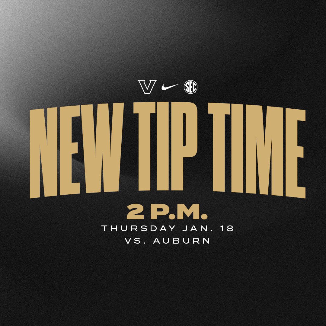 🚨 𝗡𝗘𝗪 𝗧𝗜𝗣 𝗧𝗜𝗠𝗘 🚨

Thursday's Game vs. Auburn has been moved to 2 p.m. 

Doors at Memorial Gymnasium will open at 1 p.m.

📰 | vucommodores.com/thursdays-wome…

#AnchorDown