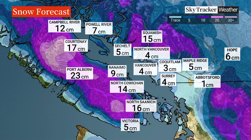 KGordonGlobalBC's tweet image. Thurs AM: Cold/icy
Thurs PM: Snow w\ a risk of freezing rain
Only 1-5 cm for Metro Vancouver. BUT if it occurs during PM commute, which it looks like it will, this could cause problems.
10-20 for East Van. Island late tomorrow.
Winter storm warning for Inland Van. Island
#bcstorm