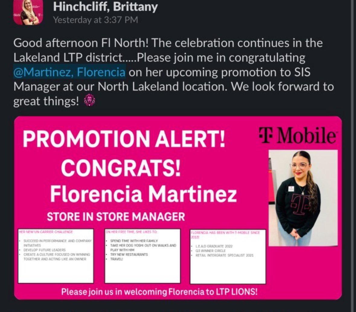 Hard work pays off 🙏🏼 so thrilled for this new role 💗