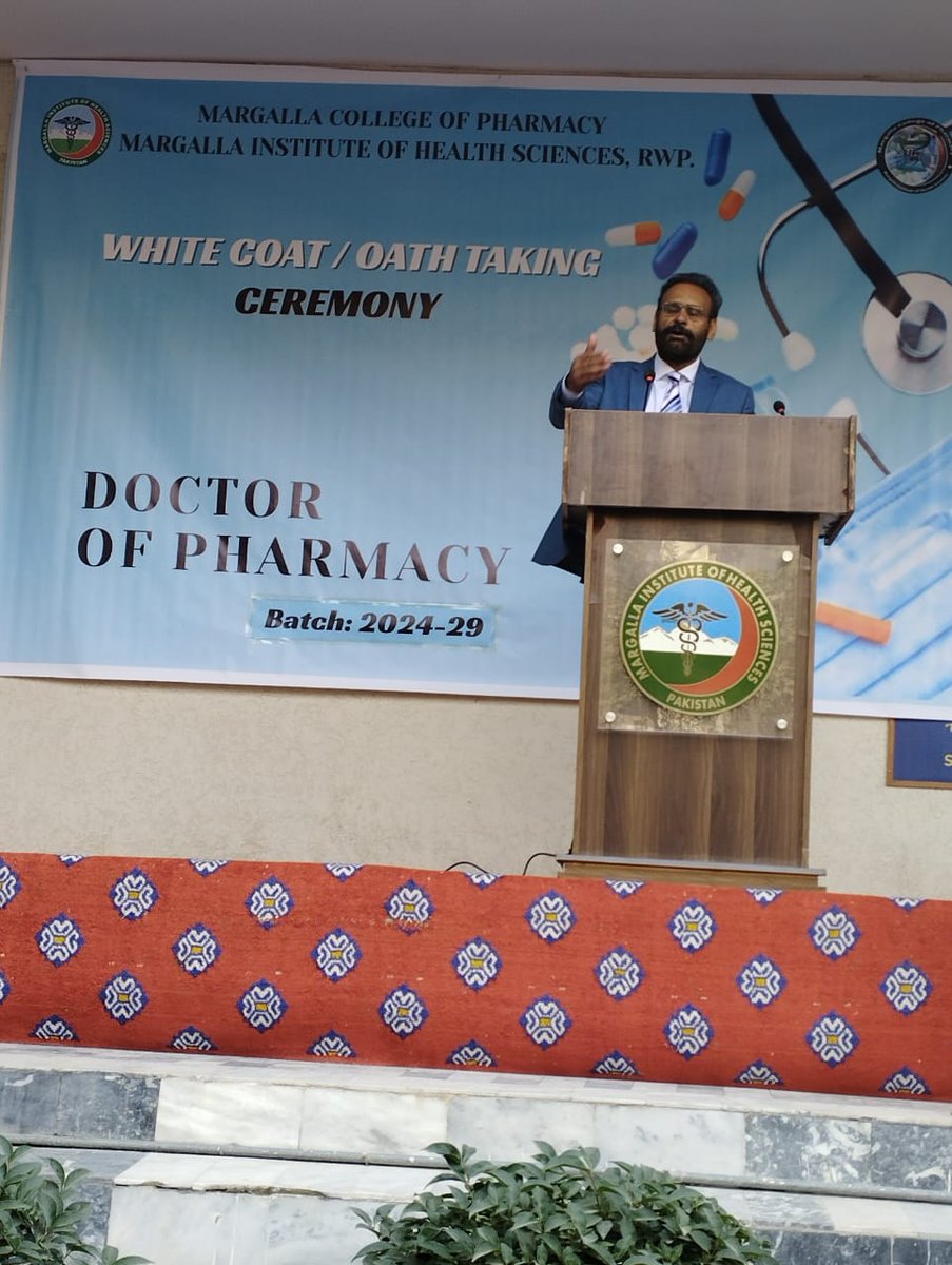 PresidentPPA's tweet photo. President PPA addressing the Pharm D newly enrolled students at Margalla Institute, Rawalpindi https://t.co/vawq9wmKho
