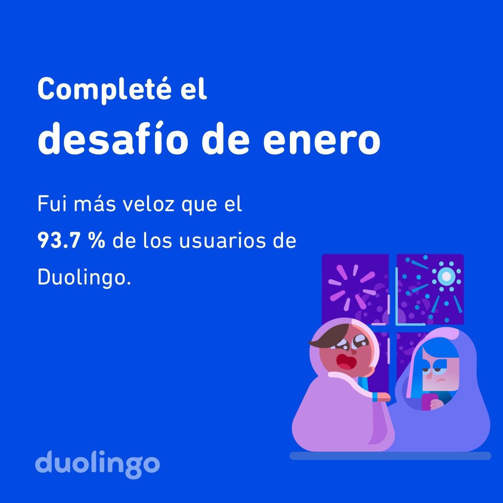 stephanidiax's tweet photo. ¡Completé el desafío de enero más rápido que el 93.7 % de los usuarios de Duolingo! https://t.co/AHz2NrAIqX