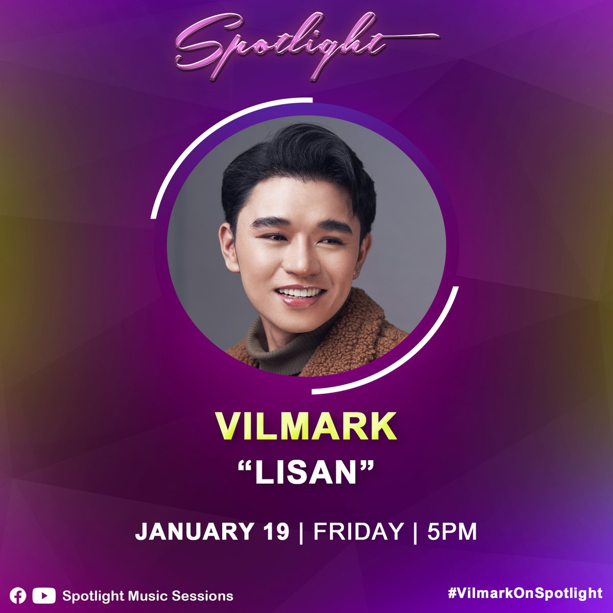 SpotlightMS's tweet photo. Feel the raw emotion from the singer-songwriter himself of the theme song of the primetime drama romance fantasy TV series #LoveDieRepeat! 

Catch him sing "Lisan" on Spotlight's Youtube channel this Friday, Jan 19, at 5PM. 

#VilmarkOnSpotlight https://t.co/2998FG8VN1