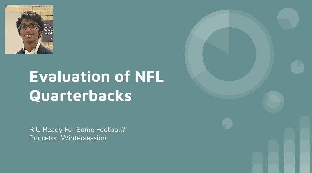 I was glad to present at the Princeton Wintersession for the workshop 'R U Ready For Some Football? Computationally Modeling the NFL?' 

Follow Up Post will include Video Presentation Link + Findings

#football #nfl #footballanalytics #sportsanalytics #datascience #statistics