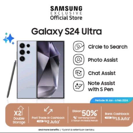 anas_nataris's tweet photo. Cek Samsung Galaxy S24 Ultra 5G AI Smartphone Online Exclusive dengan harga Rp21.999.000. Dapatkan di Shopee sekarang! https://t.co/sohICftvio https://t.co/J7HNWlfxq9