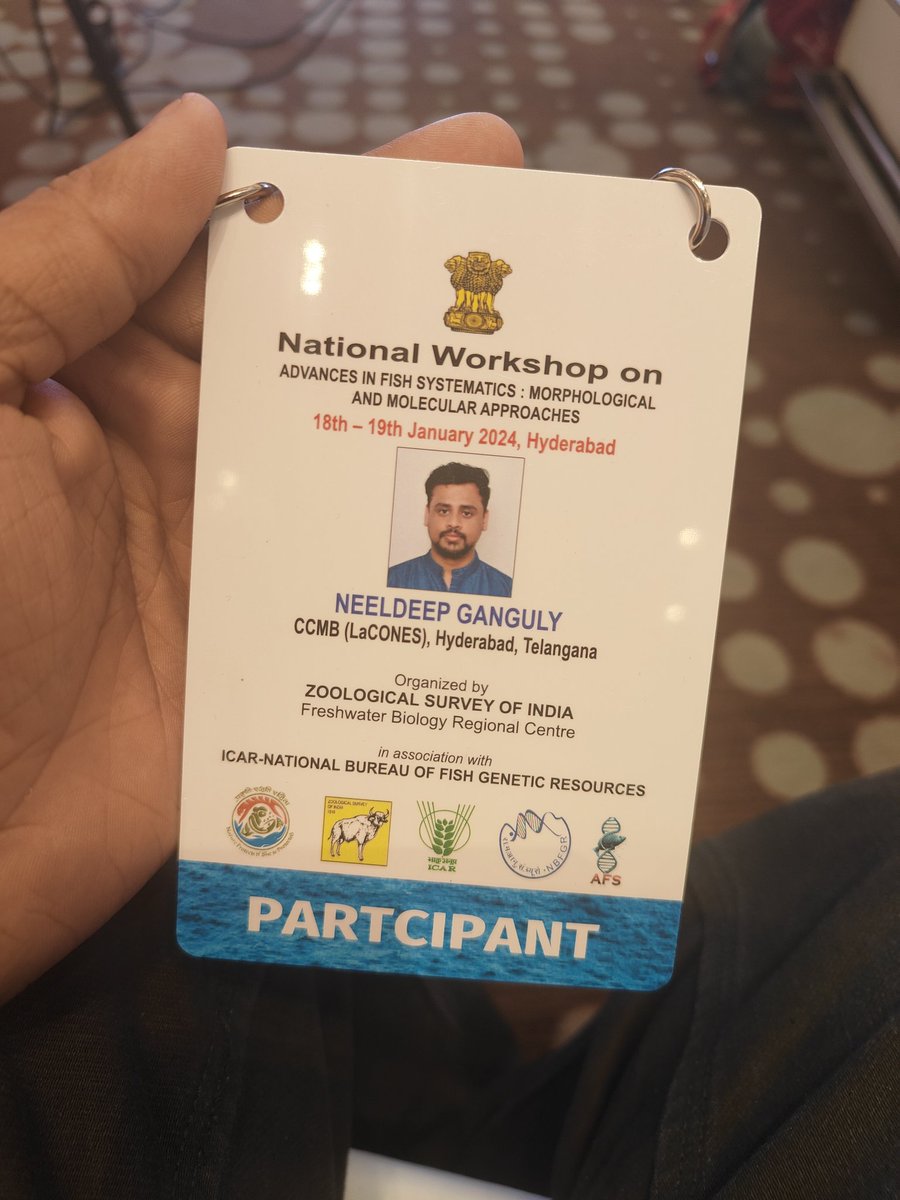 Fishy_Neel's tweet photo. Excited to be at the #Nationalworkshoponadvancesinfishsystematics! 🐟🔬 
Looking forward to gaining insights into fish classification from both molecular and morphological perspectives. Ready to dive into the expert discussions! #ScienceConference #FishScience https://t.co/yC3CzYUyrJ
