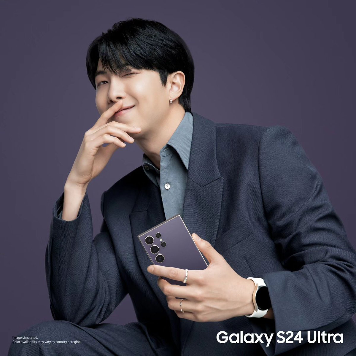 btswingsjm7's tweet photo. [📸] Nuevas fotos promocionales de #RM, #SUGA y #JIMIN para el nuevo Samsung Galaxy S24 Ultra! 💜

 [+] https://t.co/sFLk0bx0hl