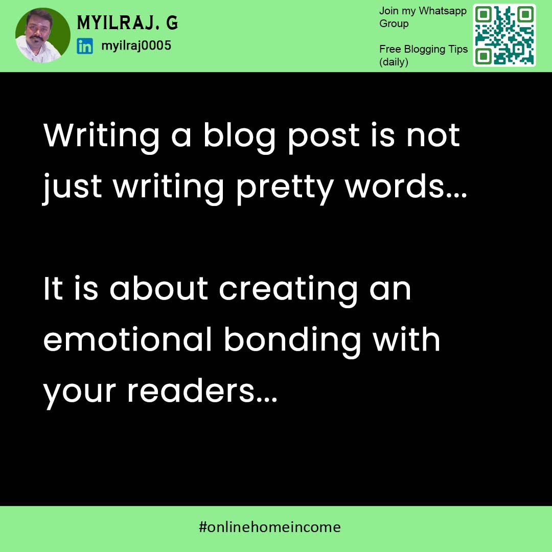Emotional connection is the most powerful tool, allowing bloggers to captivate their readers.

Tap on reader's emotions and create a bond to touch their hearts for a lasting impact.

#blogging #onlinehomeincome