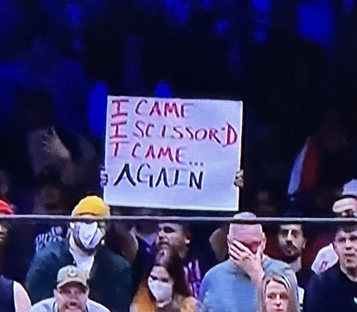 This is one of my all-time favorite signs #AEWDynamite 😂✂️