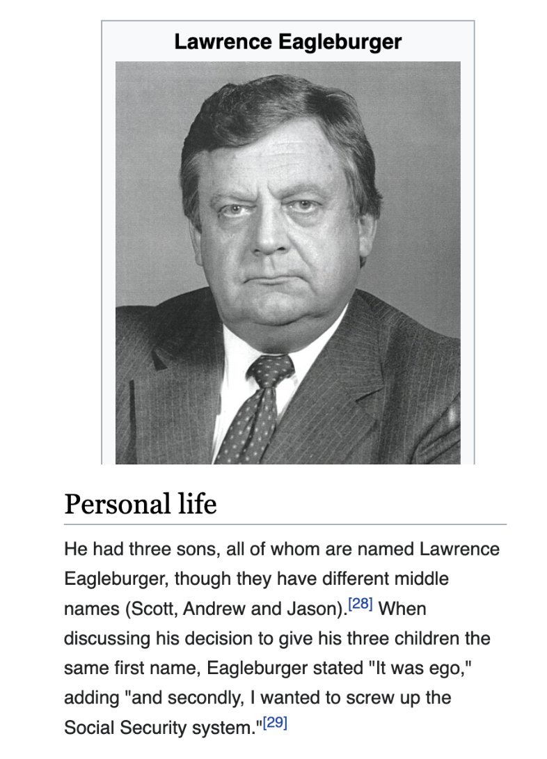 the name "Eagleburger" sounds like a parody of an American diplomat