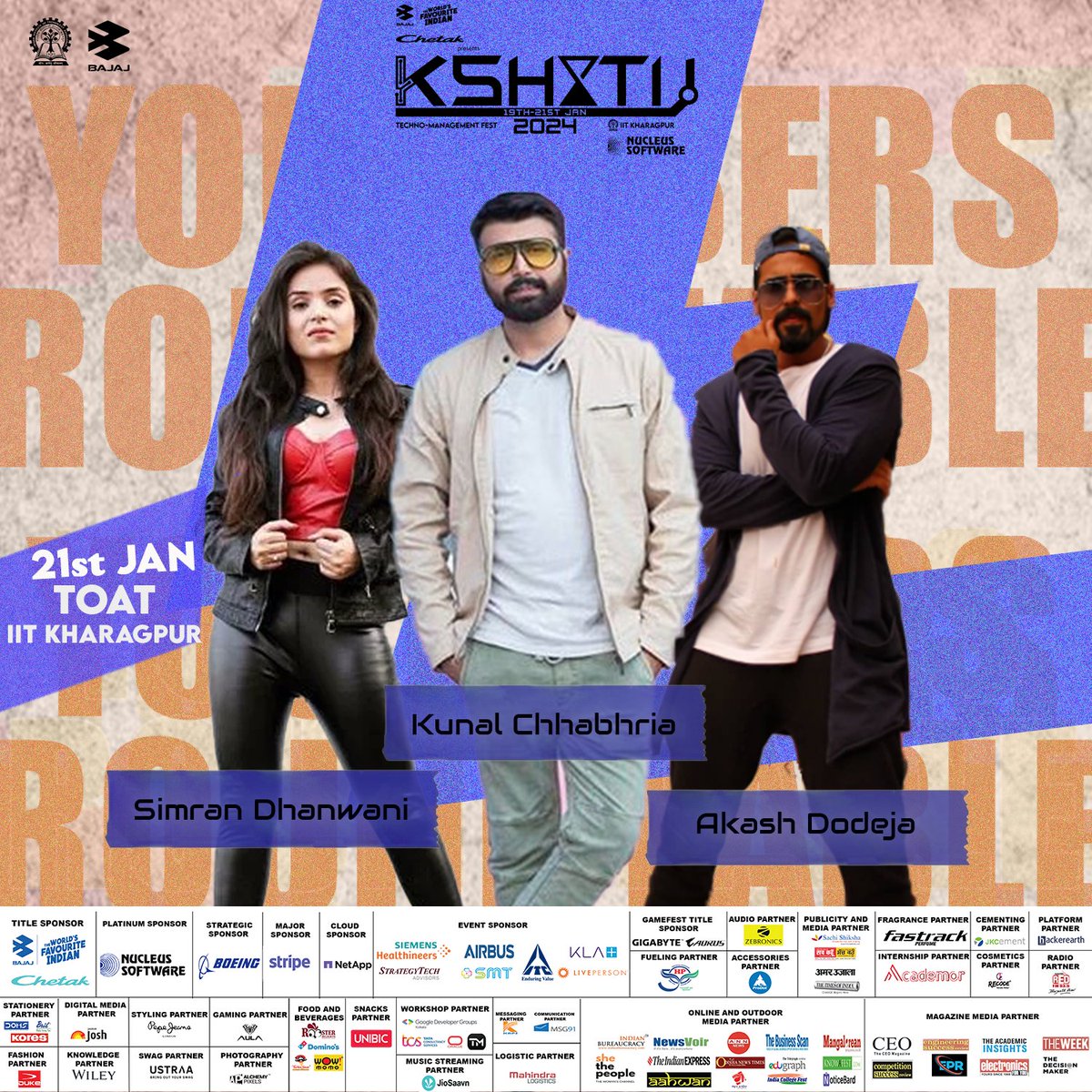 ktj_iitkgp's tweet photo. Knock-knock everyone! The rumbling is going to get louder when the Ashish Chanchlani Vines team sets foot for YouTubers’ Roundtable. 
Kshitij 2024 is all set to host the big names because ‘Humare yaha to aisa hi hota hai’!

#Kshitij2024 #IITKharagpur #ktj24 https://t.co/AUXT4o1421