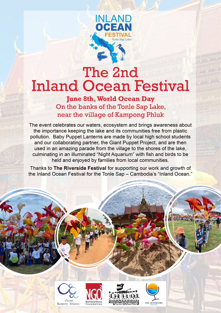 Thanks to @theriversidefestival in Phnom Penh, Jan 18th - 31st w/ 15 restaurants and hotels celebrating our waters &amp; a clean environment.  

70% of proceeds will support our 2nd annual Inland Ocean Festival on Tonle Sap Lake, theriversidefestival.com 
<a href="/phnompenhpost/">The Phnom Penh Post</a> <a href="/tribephotomag/">tribe magazine</a>