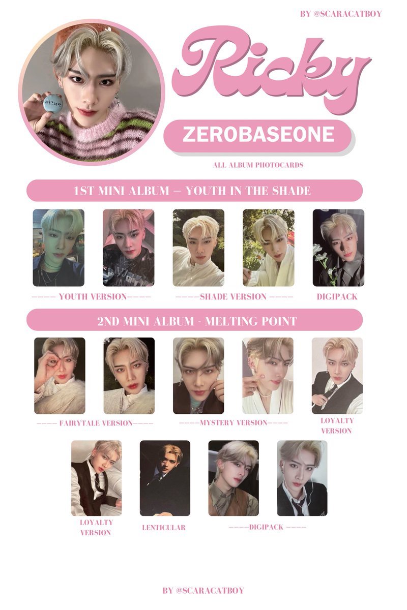 zerobaseone zb1 ricky photocard template 🍓 all album photocards