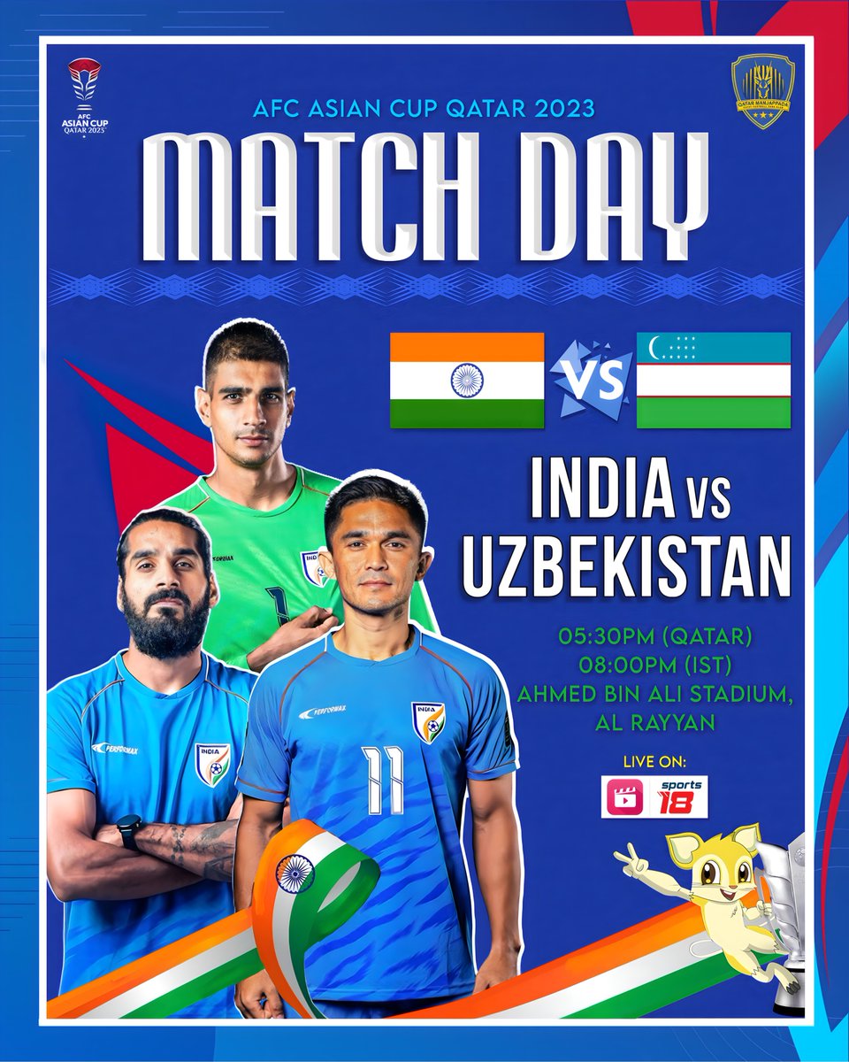 Come on Gurpreet, a wall divine! Come on Sandesh, make space shine! Every block, a fortress built, opponents left with dreams spilt! #BelieveInTheBlue #BleedBlue #INDvUZB ⚔️ #Asiancup2023 #IndianFootball ⚽