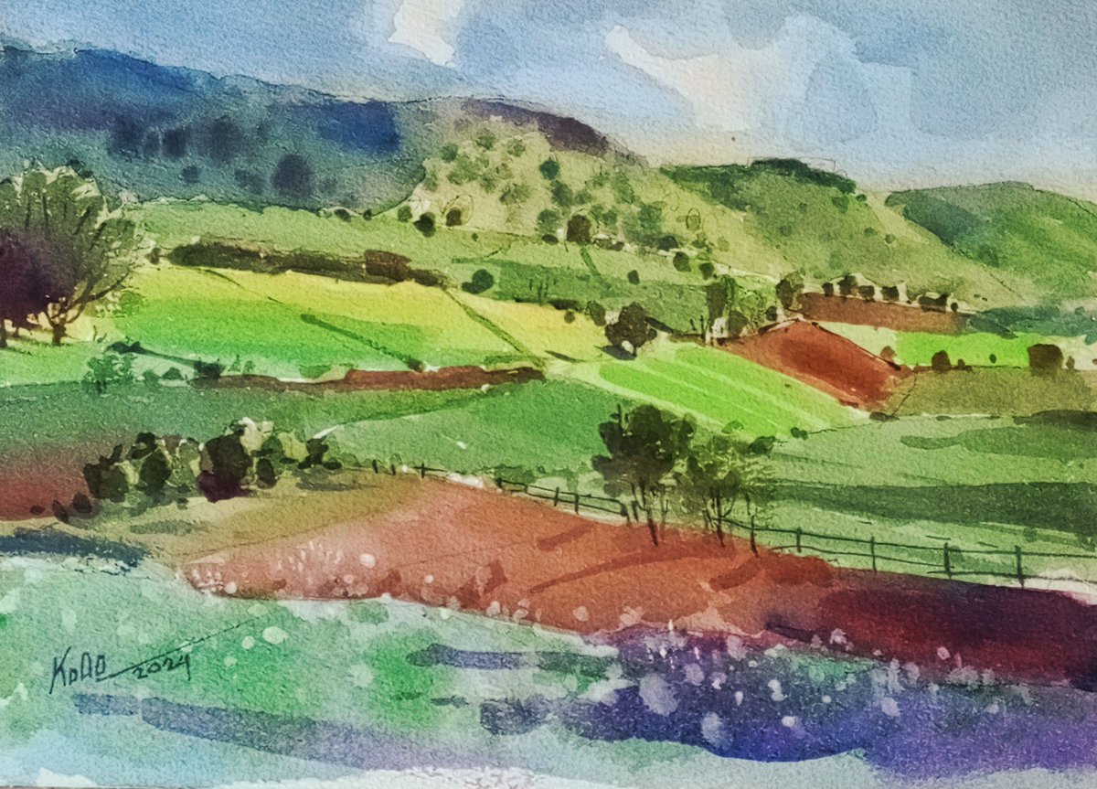 Shanland from Myanmar
#watercolor #paintings #famous #plantion #hillfarm #artgallery #collector #artbuyer #artists