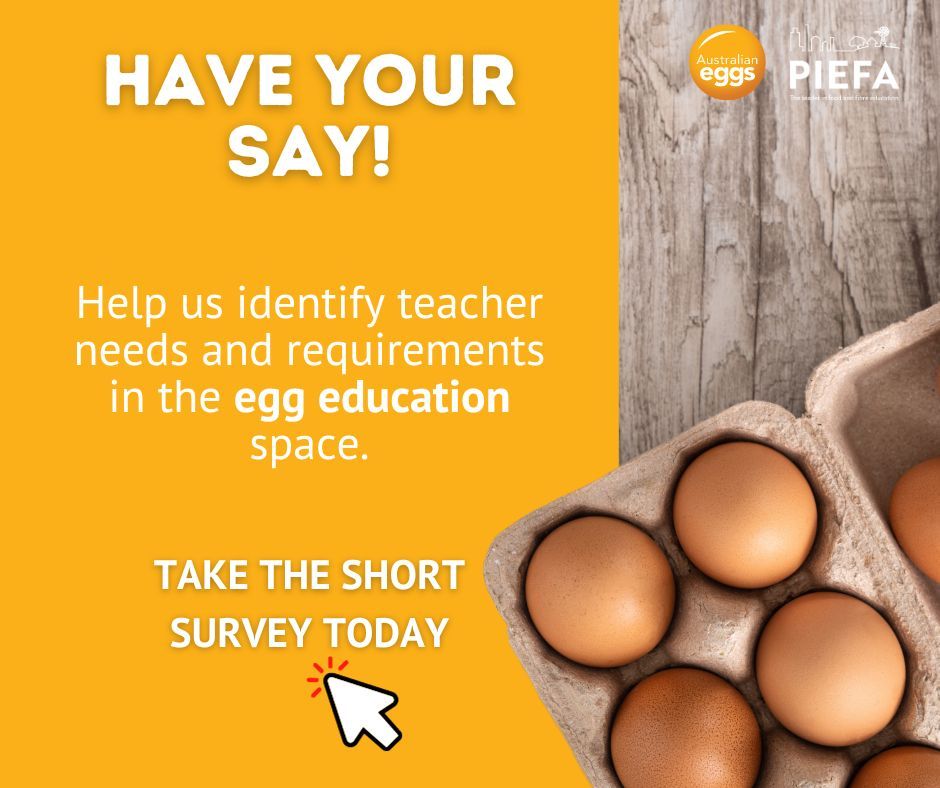 PIEFA (@ozpief) on Twitter photo Calling all educators: PIEFA & <a href="/AustralianEggs/">Australian Eggs</a> would like to hear from YOU to better understand your needs in the classroom. By filling in a short survey on egg education, you can directly influence the development of valuable teaching materials 👉 buff.ly/3TWHRFO Calling all educators: PIEFA & <a href="/AustralianEggs/">Australian Eggs</a> would like to hear from YOU to better understand your needs in the classroom. By filling in a short survey on egg education, you can directly influence the development of valuable teaching materials 👉 buff.ly/3TWHRFO
