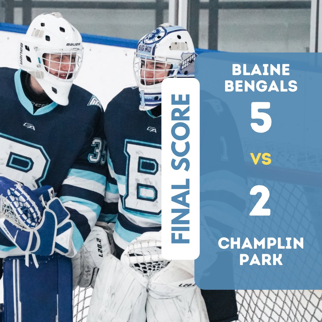 BlaineBAA's tweet photo. Bengals win!!

The boys get back on track with a big D10 win over Champlin. Next up is the Moose Goheen this weekend. 

Players of the game go to Grant Frischmon and Weston Johnson - congrats to Grant on his first two Bantam AA goals!

#Ferda

@YouthHockeyHub @mnhshockeytalk https://t.co/oDG1jUiBVe