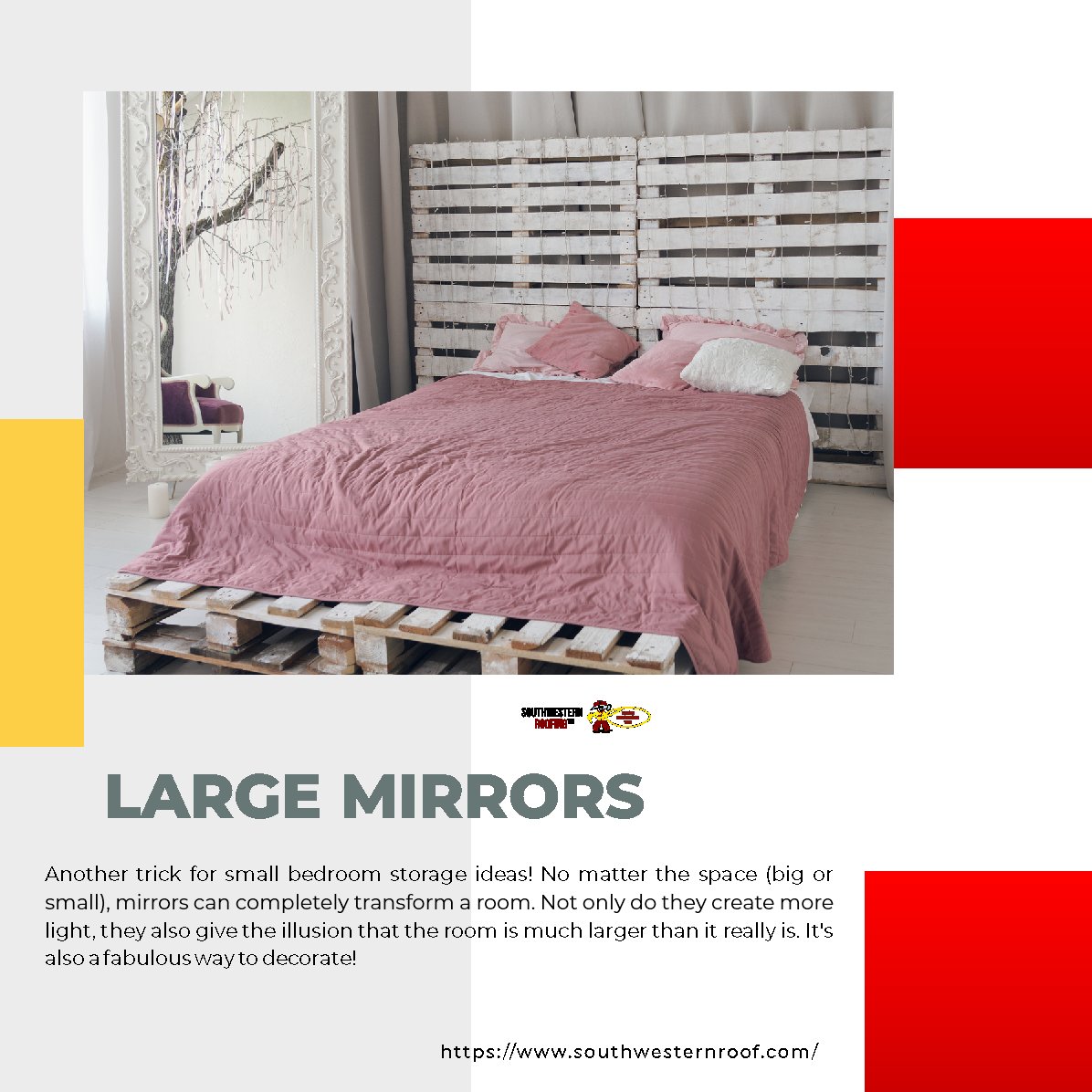 swroofing_tm's tweet image. SMALL SPACE HACKS TO MAKE USE OF EVERY POSSIBLE SPACE WITHOUT LOOKING CROWDED

#SmallSpaceHacks #MaximizeSpace #CleverStorageIdeas #SpaceOptimization #SmallSpaceLiving #OrganizeLikeAPro #UtilizeEveryInch #CreativeStorageSolutions #SpaceSavingIdeas #MultiFunctionalFurniture

 ...