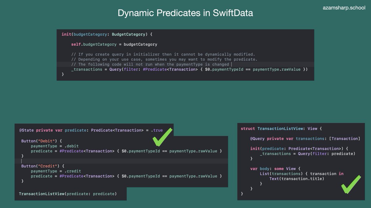 Dynamic Predicates in #SwiftData 

Source: stackoverflow.com/questions/7674…