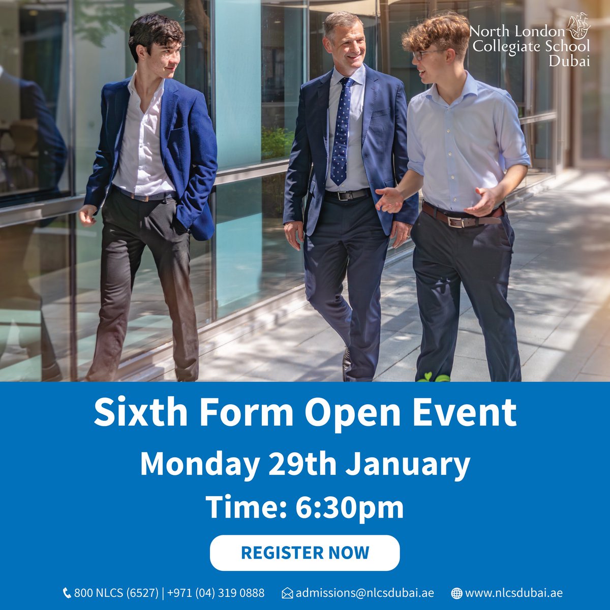 Join us at the NLCS Dubai Sixth Form Open Evening on Monday January 29th.
Explore your future and discover why #NLCSDubai is one of the most successful and reputed educational institutions in the world.
To learn more about the ethos of an NLCS School, register now! 
#dubaischools