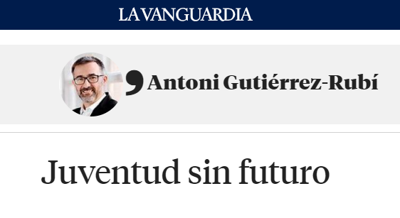 La involución democrática —con sus variadas ofertas electorales— seduce cada vez más frente al fracaso de la democracia en atender lo cotidiano. Los jóvenes ya no quieren cambiar su mundo. Quieren sobrevivir en él.

✍️ Mi columna, hoy, en <a href="/LaVanguardia/">La Vanguardia</a>: bit.ly/4bfaYe3