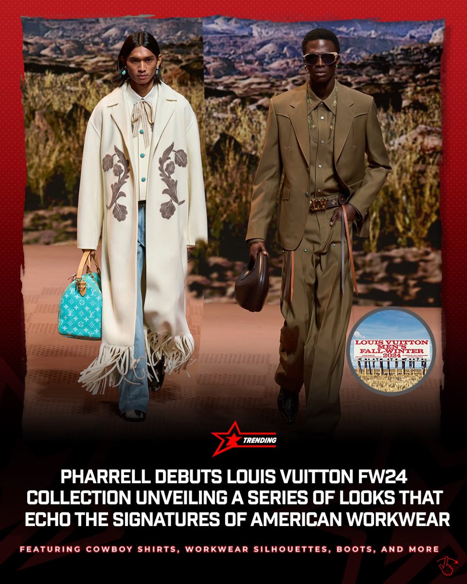 Protrending's tweet image. Which Pro will be the first to walk down the tunnel in #Pharrell’s FW24 #LouisVuitton collection? See anything you like?! #protrending #stylelikeapro
(📸 @louisvuitton)