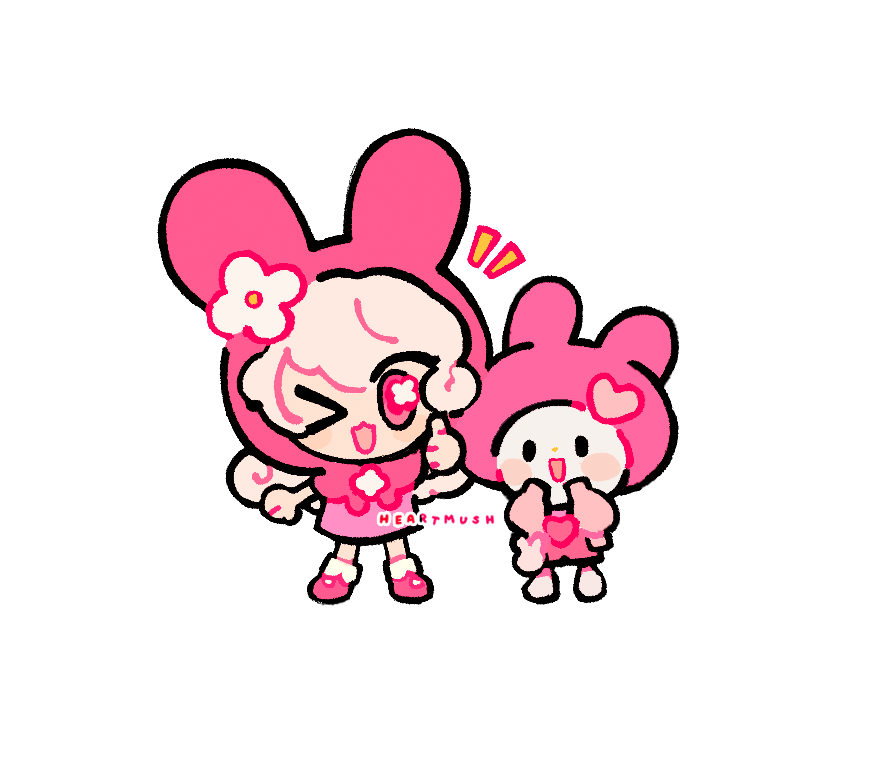 「happy birthday to 2 pink rabbit bitches.」|💗 雨谊のイラスト