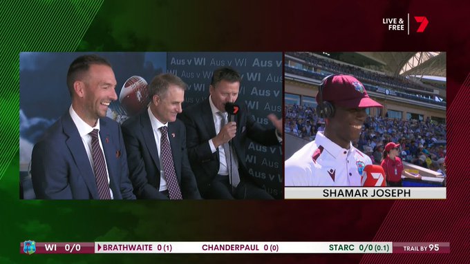 Shamar Joseph takes five-wicket haul in his debut test. 🔥 📹 Credits: Twitter/CricketopiaCom