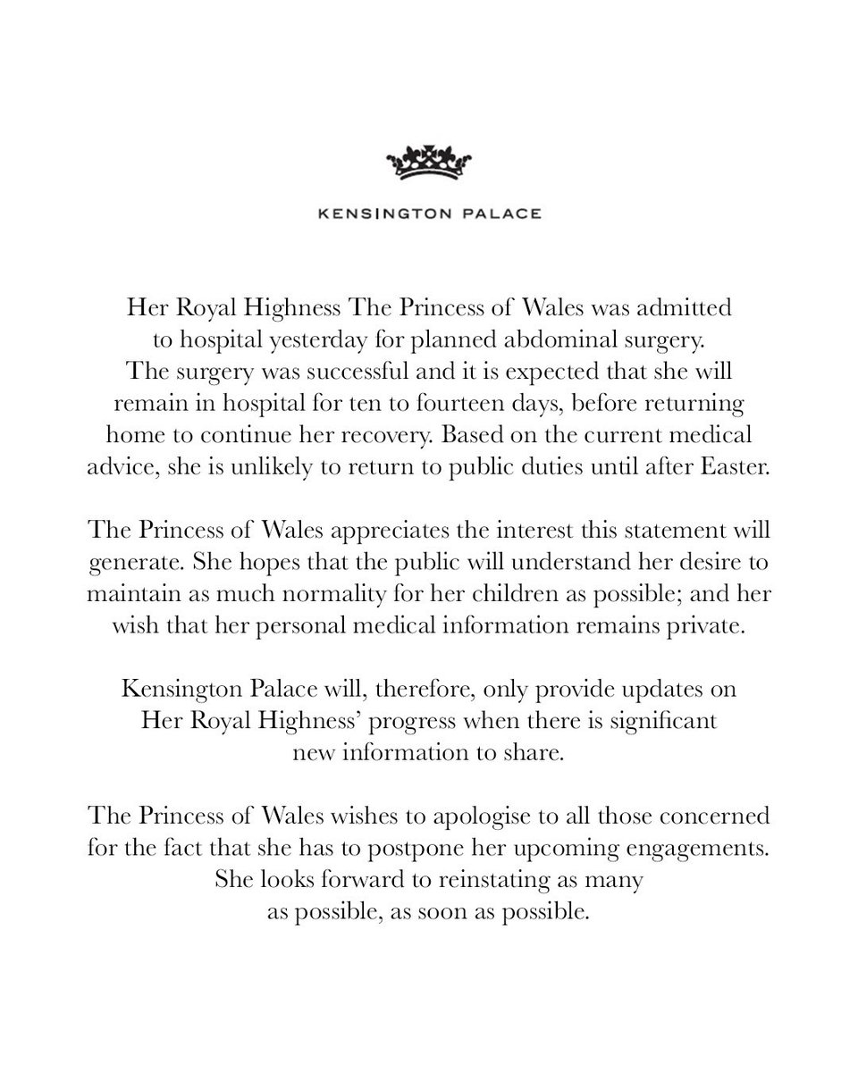 #News Praying for a speedy recovery for Her Royal Highness Catherine The Princess of Wales. ❤️
#princessofwales #katemiddleton #britishroyals #herroyalhighness #health #healthy #england #london #unitedkingdom #kensingtonpalace