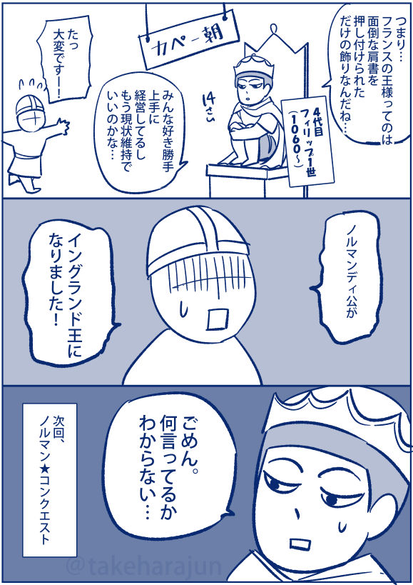 そういやとっくに中世に突入してるのに、話の中に描くの忘れてしまいました💦すでに初期を終えて中世盛期かも。 中世の封建制といえば騎士なんだけど、騎士の話したらマジで終わらないのでこの先も割愛ですかね… ざっくり中世フランスができるまで⑩