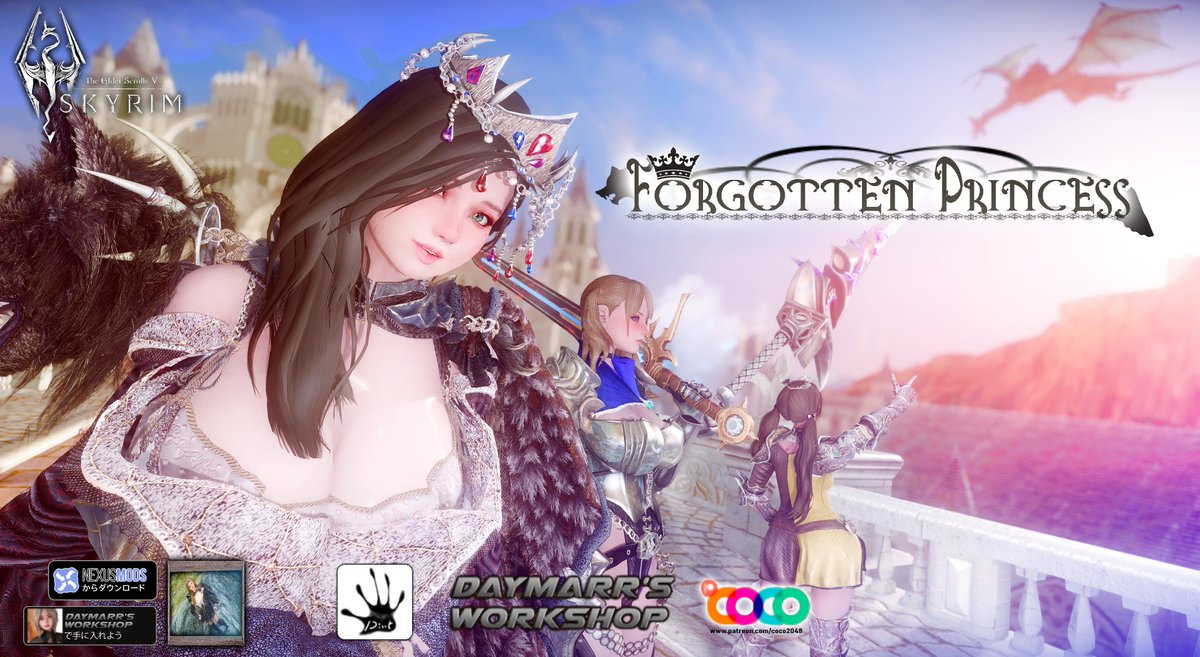 #SkyrimSE 
🐺Forgotten Princess👑 by Dint999

Conversions by <a href="/Daymarr/">Daymarr 🔞</a> <a href="/deedlitz/">deedlit-z</a>

👸Nexus: nexusmods.com/skyrimspeciale…

🧣Daymarr Workshop: daymarrworkshop.com/post/forgotten…

新規大型イベント『忘失せし姫君』
1月18日より開催中!

みたいなSSになった。。