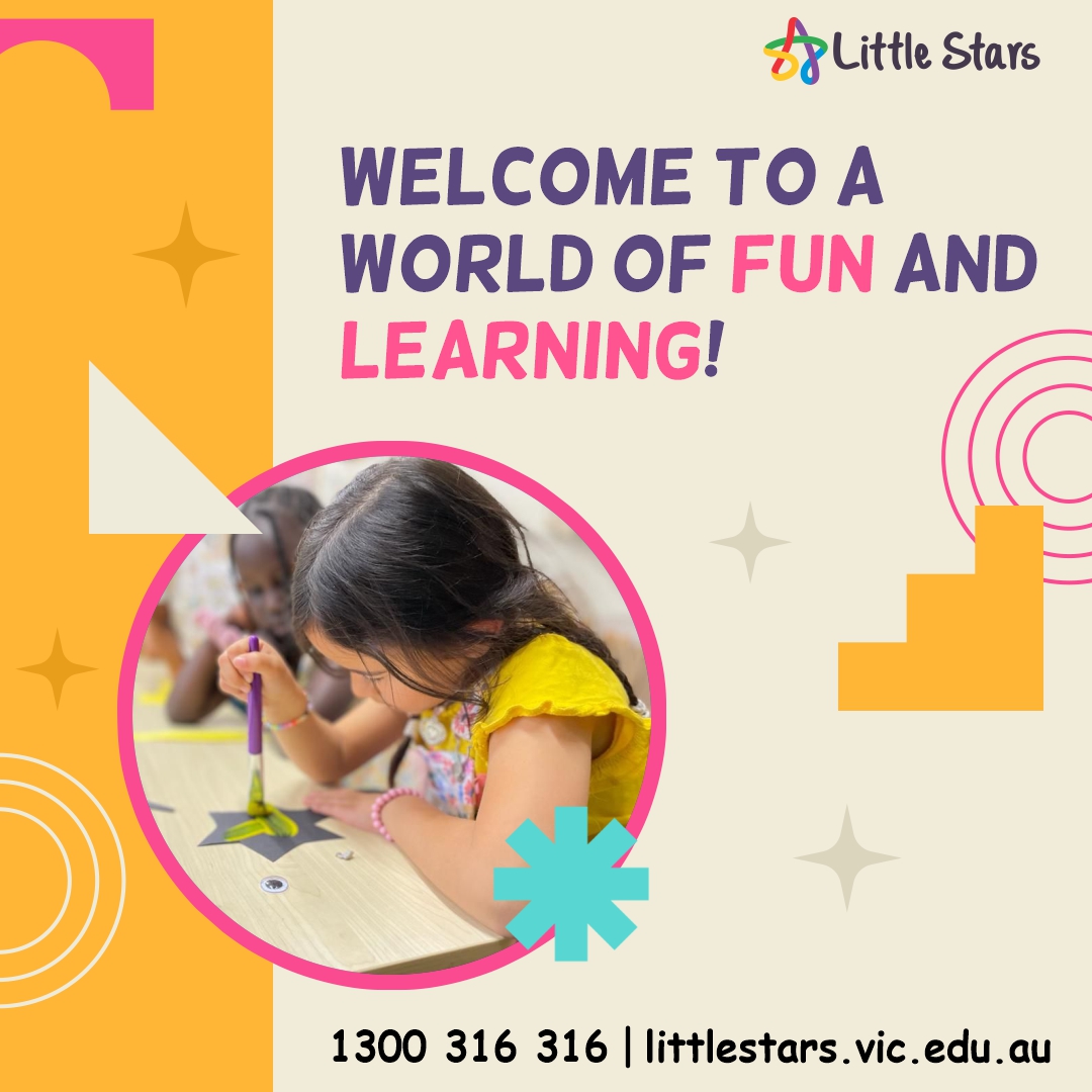 ✨ Welcome to Little Stars! 🌟

Our doors are open for endless fun and learning. Here, we nurture each child's curiosity and foster a lifelong love for learning in a warm and welcoming environment. 📚✨  

#LittleStarsEarlyLearning #EndlessFunEducation #NurtureCuriosity