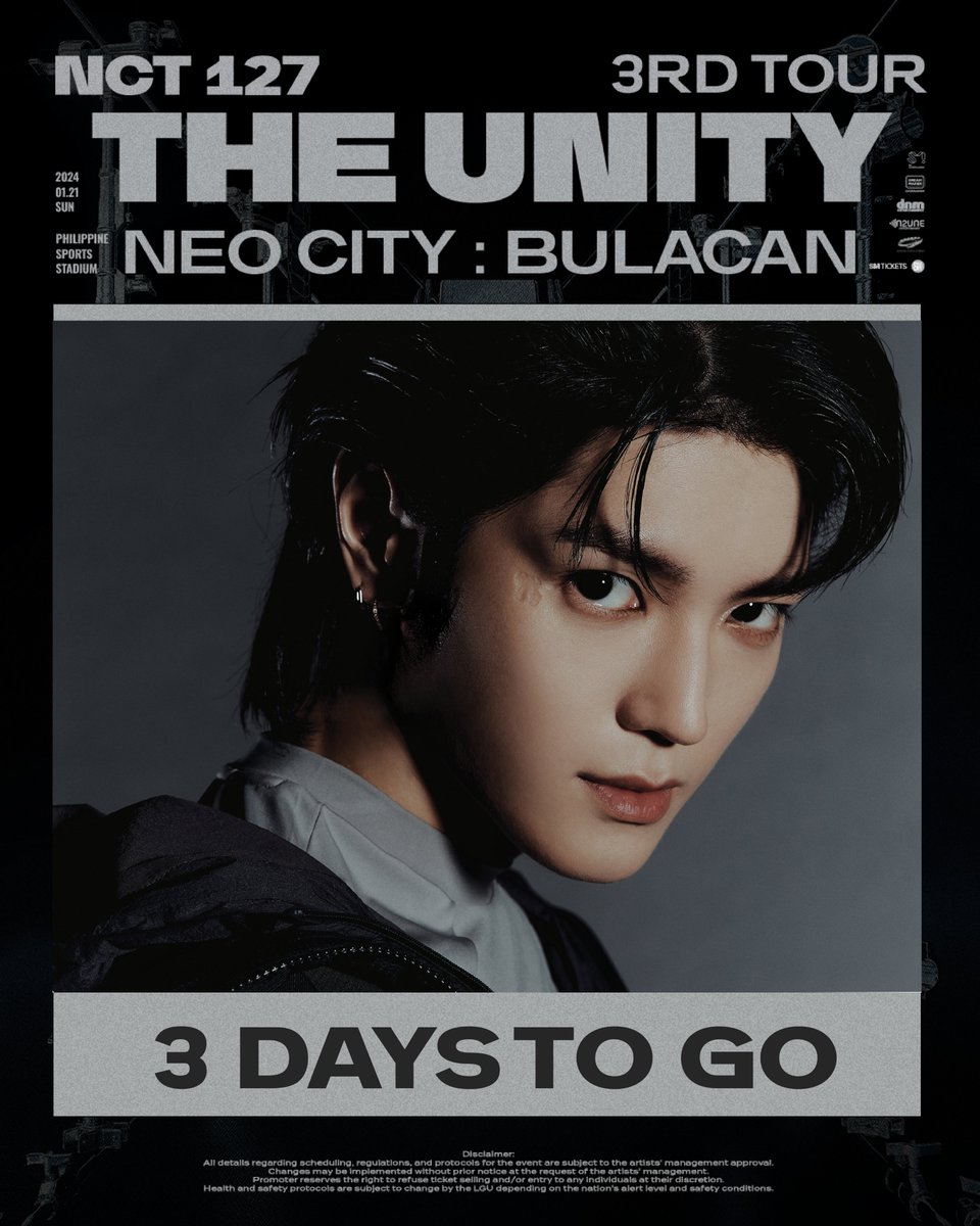 #TAEYONG, the leader of NCT 127, is a versatile performer known for his dynamic stage presence and exceptional rapping skills.

Catch Taeyong face-to-face with the rest of the crew in 3 days!

🗓️2024.01.21 | 6:30 PM
📍Philippine Sports Stadium
🎫SM Tickets
#NCT127 #NEOCITY