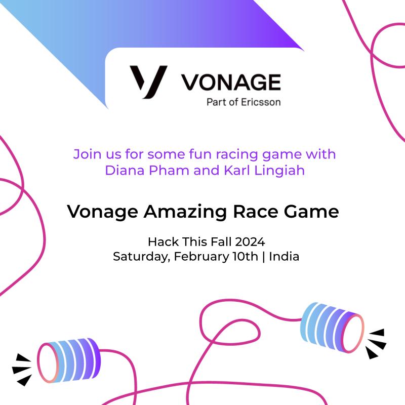 VonageDev's tweet image. 👩‍💻🧑‍💻Are you tired from a day of hacking? Join us @hackthisfall with @KarlLingiah @dianasoyster and gear up for a fun adventure! 🏃‍♂️🃏🎯🎁🏆 #HackThisFall4 #HackThisFall #InnovateForGood