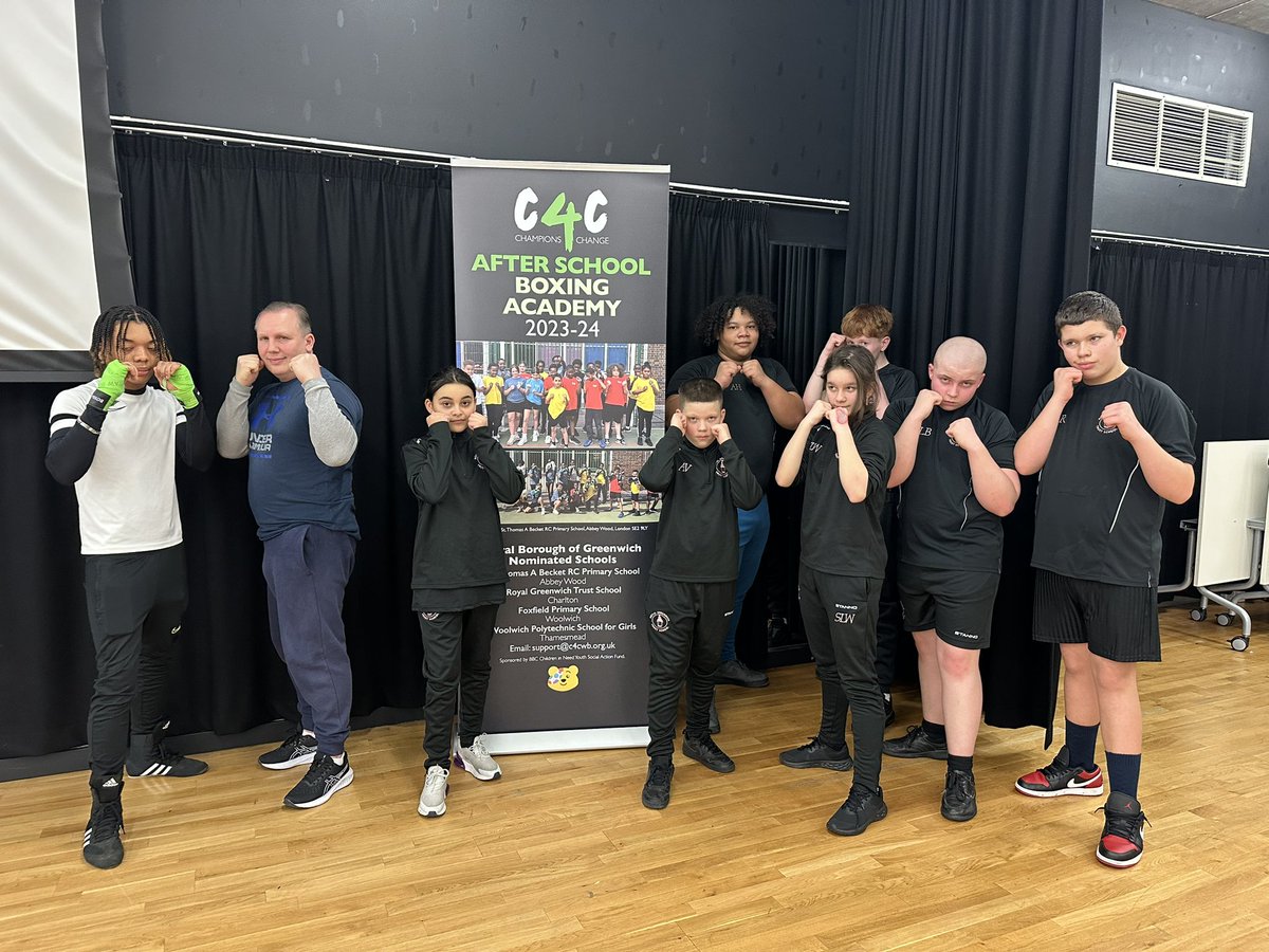 Champions4change_c4c (@cc_c4c) on Twitter photo Our Afterschool Boxing <a href="/RGTrustSchool/">Royal Greenwich Trust School</a> what great ambassadors for the school these students are.
We look forward to next week.
<a href="/Royal_Greenwich/">Royal Borough of Greenwich</a> <a href="/MrOkereke/">Cllr Anthony Okereke</a> Our Afterschool Boxing <a href="/RGTrustSchool/">Royal Greenwich Trust School</a> what great ambassadors for the school these students are.
We look forward to next week.
<a href="/Royal_Greenwich/">Royal Borough of Greenwich</a> <a href="/MrOkereke/">Cllr Anthony Okereke</a>
